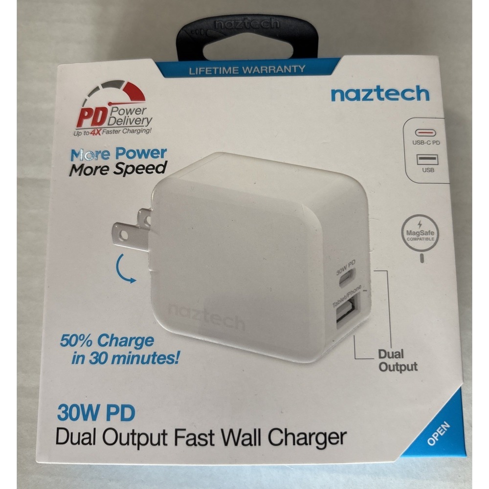 30W Power Delivery Dual-Output USB-C Fast Wall Charger